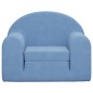 vidaXL Divano per Bambini Blu in Morbido Peluche