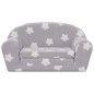 vidaXL Divano per Bambini 2 Posti Grigio Chiaro Stelle Morbido Peluche