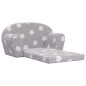 vidaXL Divano per Bambini 2 Posti Grigio Chiaro Stelle Morbido Peluche