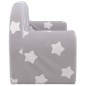 vidaXL Divano per Bambini 2 Posti Grigio Chiaro Stelle Morbido Peluche