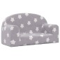 vidaXL Divano per Bambini 2 Posti Grigio Chiaro Stelle Morbido Peluche vidaXL Divano per Bambini 2 Posti Grigio Chiaro Stelle Morbido Peluche