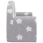 vidaXL Divano per Bambini 2 Posti Grigio Chiaro Stelle Morbido Peluche vidaXL Divano per Bambini 2 Posti Grigio Chiaro Stelle Morbido Peluche