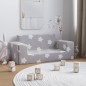 vidaXL Divano per Bambini 2 Posti Grigio Chiaro Stelle Morbido Peluche vidaXL Divano per Bambini 2 Posti Grigio Chiaro Stelle Morbido Peluche
