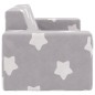 vidaXL Divano per Bambini 2 Posti Grigio Chiaro Stelle Morbido Peluche vidaXL Divano per Bambini 2 Posti Grigio Chiaro Stelle Morbido Peluche