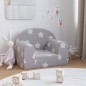 vidaXL Divano per Bambini Grigio Chiaro con Stelle in Morbido Peluche vidaXL Divano per Bambini Grigio Chiaro con Stelle in Morbido Peluche