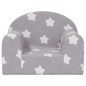 vidaXL Divano per Bambini Grigio Chiaro con Stelle in Morbido Peluche vidaXL Divano per Bambini Grigio Chiaro con Stelle in Morbido Peluche