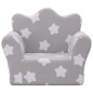 vidaXL Divano per Bambini Grigio Chiaro con Stelle in Morbido Peluche vidaXL Divano per Bambini Grigio Chiaro con Stelle in Morbido Peluche