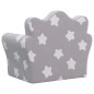 vidaXL Divano per Bambini Grigio Chiaro con Stelle in Morbido Peluche vidaXL Divano per Bambini Grigio Chiaro con Stelle in Morbido Peluche