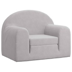 vidaXL Divano per Bambini Grigio Chiaro in Morbido Peluche