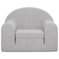 vidaXL Divano per Bambini Grigio Chiaro in Morbido Peluche vidaXL Divano per Bambini Grigio Chiaro in Morbido Peluche
