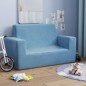 vidaXL Divano per Bambini a 2 Posti Blu in Morbido Peluche vidaXL Divano per Bambini a 2 Posti Blu in Morbido Peluche
