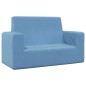 vidaXL Divano per Bambini a 2 Posti Blu in Morbido Peluche vidaXL Divano per Bambini a 2 Posti Blu in Morbido Peluche