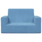vidaXL Divano per Bambini a 2 Posti Blu in Morbido Peluche vidaXL Divano per Bambini a 2 Posti Blu in Morbido Peluche