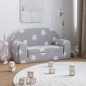 vidaXL Divano per Bambini 2 Posti Grigio Chiaro Stelle Morbido Peluche vidaXL Divano per Bambini 2 Posti Grigio Chiaro Stelle Morbido Peluche
