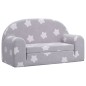 vidaXL Divano per Bambini 2 Posti Grigio Chiaro Stelle Morbido Peluche vidaXL Divano per Bambini 2 Posti Grigio Chiaro Stelle Morbido Peluche