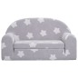 vidaXL Divano per Bambini 2 Posti Grigio Chiaro Stelle Morbido Peluche vidaXL Divano per Bambini 2 Posti Grigio Chiaro Stelle Morbido Peluche