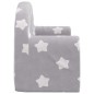 vidaXL Divano per Bambini 2 Posti Grigio Chiaro Stelle Morbido Peluche vidaXL Divano per Bambini 2 Posti Grigio Chiaro Stelle Morbido Peluche