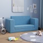 vidaXL Divano Letto per Bambini a 2 Posti Blu in Morbido Peluche vidaXL Divano Letto per Bambini a 2 Posti Blu in Morbido Peluche