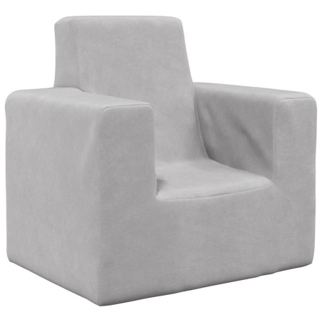 vidaXL Divano per Bambini Grigio Chiaro in Morbido Peluche