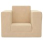 vidaXL Divano Letto per Bambini Crema in Morbido Peluche vidaXL Divano Letto per Bambini Crema in Morbido Peluche