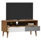 Mobile TV MOLDE Marrone 106x40x49 cm in Legno Massello di Pino Mobile TV MOLDE Marrone 106x40x49 cm in Legno Massello di Pino