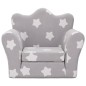 vidaXL Divano Letto Bambini Grigio Chiaro con Stelle Morbido Peluche vidaXL Divano Letto Bambini Grigio Chiaro con Stelle Morbido Peluche