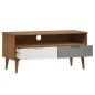 Mobile TV MOLDE Marrone 106x40x49 cm in Legno Massello di Pino Mobile TV MOLDE Marrone 106x40x49 cm in Legno Massello di Pino