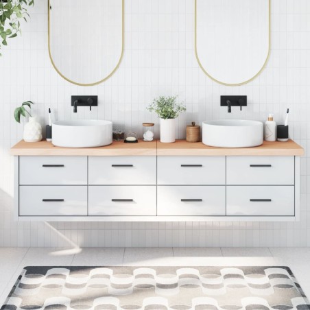 vidaXL Piano Bagno 200x30x(2-6) cm in Legno Massello Non Trattato