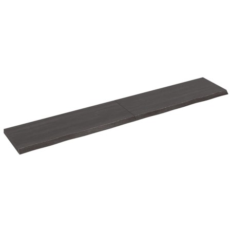 vidaXL Piano Bagno Grigio Scuro 220x40x4 cm Legno Massello Trattato