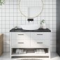 vidaXL Piano Bagno Grigio Scuro 120x60x6 cm Legno Massello Trattato