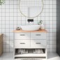 vidaXL Piano Bagno Marrone Chiaro 100x50x2 cm Legno Massello Trattato vidaXL Piano Bagno Marrone Chiaro 100x50x2 cm Legno Massello Trattato