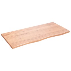 vidaXL Piano Bagno Marrone Chiaro 100x50x2 cm Legno Massello Trattato