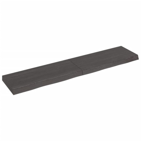 vidaXL Piano Bagno Grigio Scuro 140x30x6 cm Legno Massello Trattato