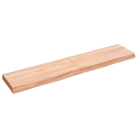 vidaXL Piano Bagno Marrone Chiaro 140x30x6 cm Legno Massello Trattato