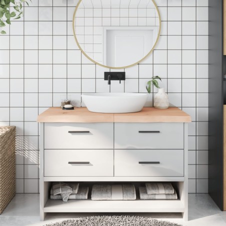 vidaXL Piano Bagno 120x60x(2-6) cm in Legno Massello Non Trattato