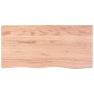 vidaXL Piano Bagno Marrone 100x50x(2-6) cm Legno Massello Trattato