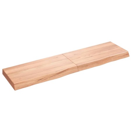 vidaXL Piano Bagno Marrone Chiaro 120x30x6 cm Legno Massello Trattato
