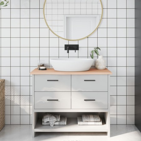 vidaXL Piano Bagno 100x30x2 cm in Legno Massello Non Trattato