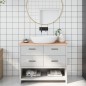 vidaXL Piano Bagno 100x30x2 cm in Legno Massello Non Trattato
