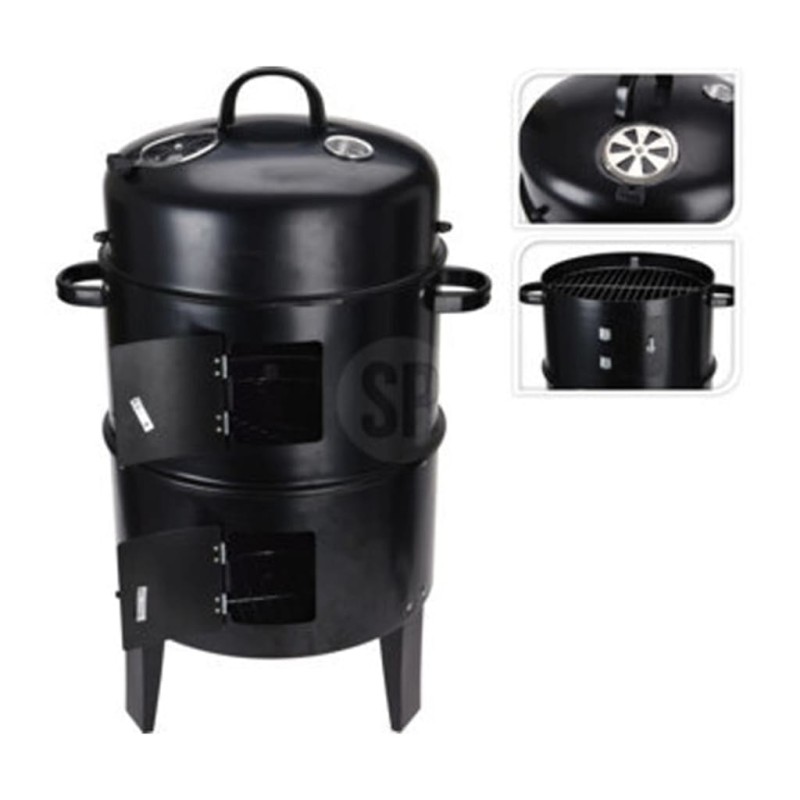 ProGarden Barbecue con Caminetto e 2 Griglie di Cottura Nero ProGarden Barbecue con Caminetto e 2 Griglie di Cottura Nero