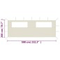 vidaXL Parete con Finestre per Gazebo 6x2 m Crema vidaXL Parete con Finestre per Gazebo 6x2 m Crema