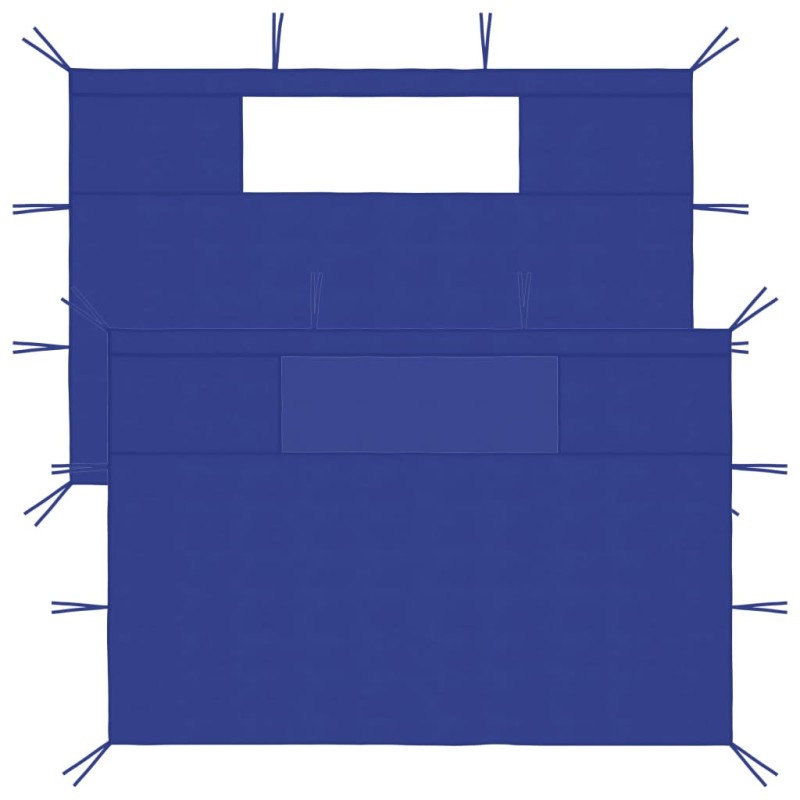 vidaXL Pareti con Finestre per Gazebo 2 pz Blu vidaXL Pareti con Finestre per Gazebo 2 pz Blu