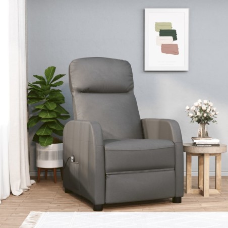 vidaXL Poltrona Reclinabile Elettrica Antracite in Similpelle