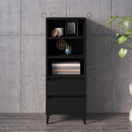 Credenza Nero 40x36x110 cm in Legno Multistrato