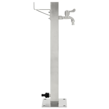 vidaXL Fontanella a Colonna in Acciaio Inossidabile Quadrata 65 cm