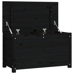 vidaXL Contenitore Portaoggetti Nero 80x40x45,5cm Legno Massello Pino