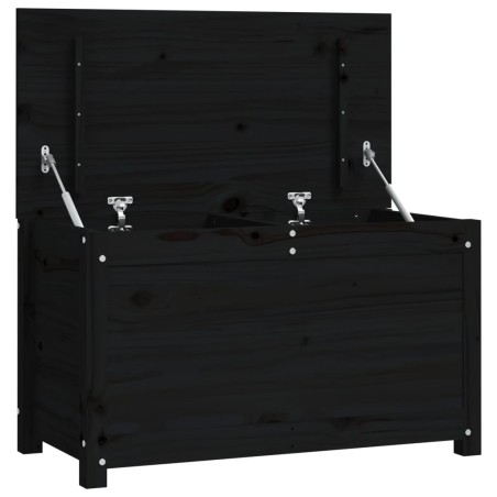vidaXL Contenitore Portaoggetti Nero 80x40x45,5cm Legno Massello Pino