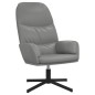 vidaXL Poltrona Rilassante con Sgabello Grigio in Similpelle vidaXL Poltrona Rilassante con Sgabello Grigio in Similpelle