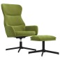 vidaXL Poltrona Relax con Poggiapiedi Verde Chiaro in Velluto vidaXL Poltrona Relax con Poggiapiedi Verde Chiaro in Velluto