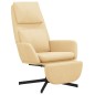 vidaXL Poltrona Relax con Poggiapiedi Bianco Crema in Velluto vidaXL Poltrona Relax con Poggiapiedi Bianco Crema in Velluto